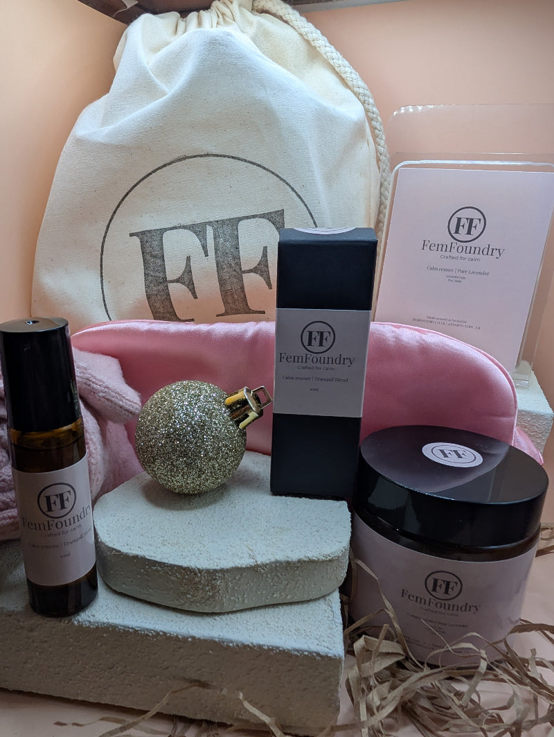 Calm Restore Ritual Box showing range of products.